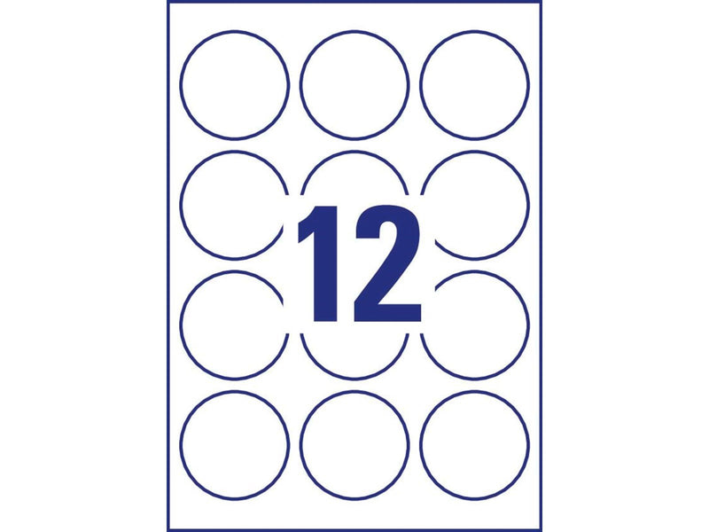 Avery Round labels white