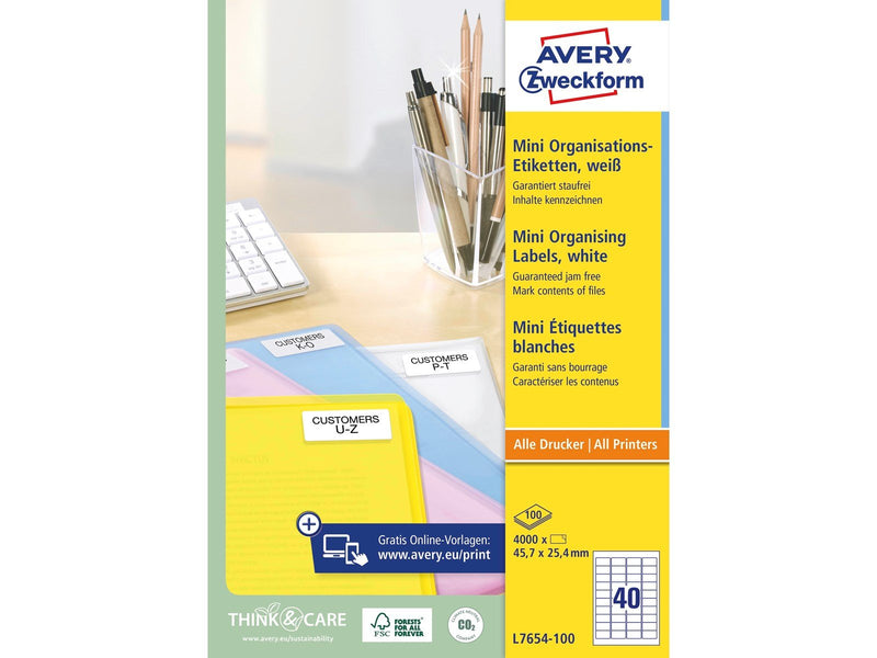 Avery Mini labels white