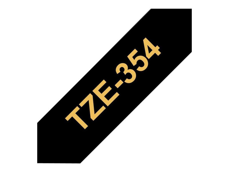 Brother TZE354 / TZE 354 Labelling Tape Cassette – Gold on Black 24mm wide
