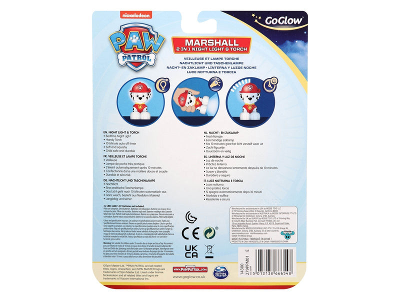 Paw Patrol Marshall Bedside Night Light and Torch Buddy