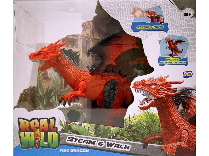 REAL WILD IR Dragon with Steam & Moving Wings Red
