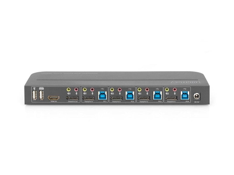 DIGITUS DS-12890 / KVM Switch 4-Port 4K60Hz 4 x DP in 1 x DP/HDMI out