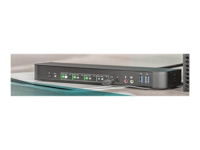 DIGITUS DS-12890 / KVM Switch 4-Port 4K60Hz 4 x DP in 1 x DP/HDMI out