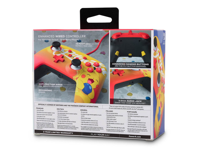 PowerA Enhanced Wired Controller for Nintendo Switch - Oran Berry Pikachu - Wired Controller - Nintendo Switch