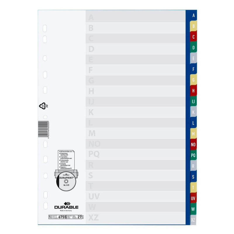 DURABLE Ordnerregister Vollformat A-Z - 20-teilig