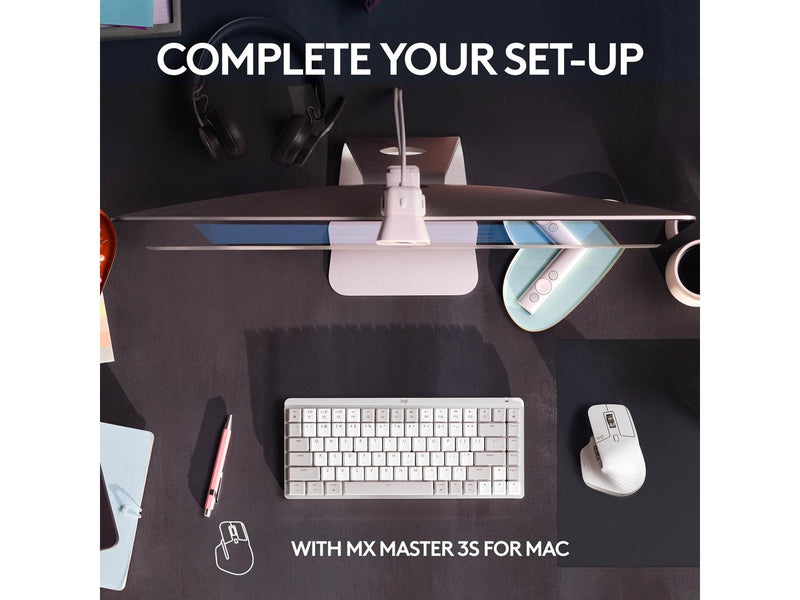 Logitech MX Mechanical Mini for Mac - Minimalist Wireless Illuminated Performance Keyboard Pale Grey - US - Tastaturen - Englisc