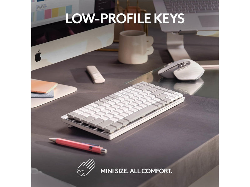 Logitech MX Mechanical Mini for Mac - Minimalist Wireless Illuminated Performance Keyboard Pale Grey - UK - Tastaturen - Englisc