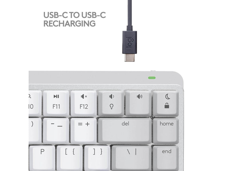 Logitech MX Mechanical Mini for Mac - Minimalist Wireless Illuminated Performance Keyboard Pale Grey - UK - Tastaturen - Englisc