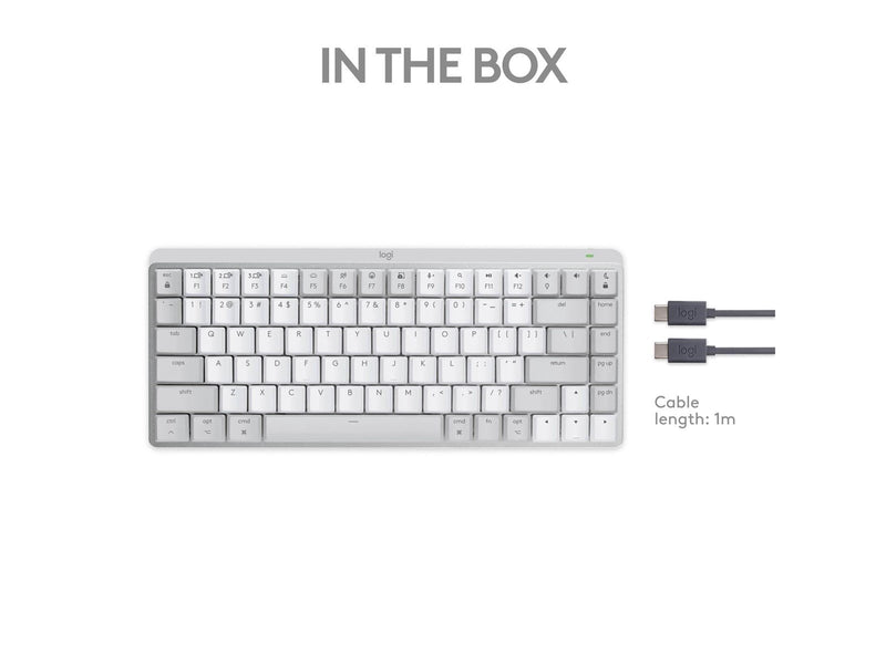 Logitech MX Mechanical Mini for Mac - Minimalist Wireless Illuminated Performance Keyboard Pale Grey - UK - Tastaturen - Englisc