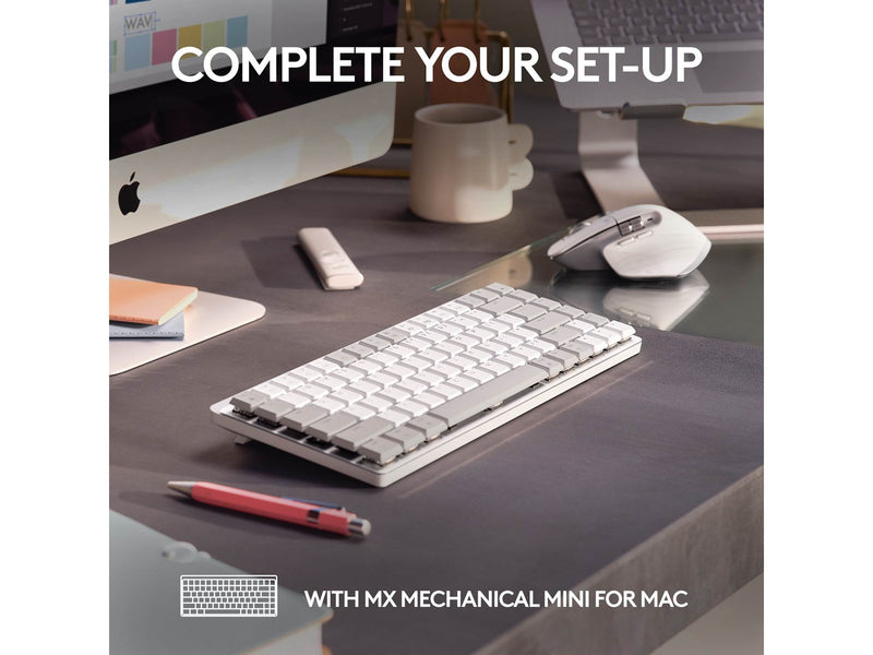 Logitech MX Master 3S for Mac Performance Wireless Mouse - Pale Grey - Ergonomische Maus (Weiß)