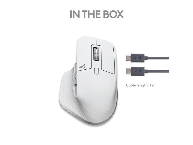 Logitech MX Master 3S for Mac Performance Wireless Mouse - Pale Grey - Ergonomische Maus (Weiß)