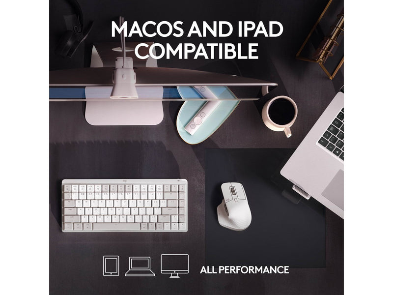Logitech MX Master 3S for Mac Performance Wireless Mouse - Pale Grey - Ergonomische Maus (Weiß)