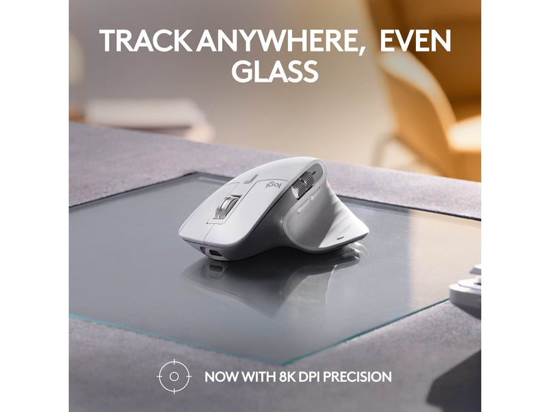 Logitech MX Master 3S for Mac Performance Wireless Mouse - Pale Grey - Ergonomische Maus (Weiß)