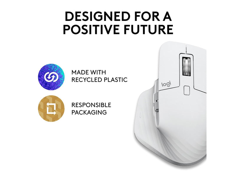 Logitech MX Master 3S for Mac Performance Wireless Mouse - Pale Grey - Ergonomische Maus (Weiß)