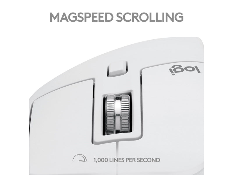 Logitech MX Master 3S for Mac Performance Wireless Mouse - Pale Grey - Ergonomische Maus (Weiß)