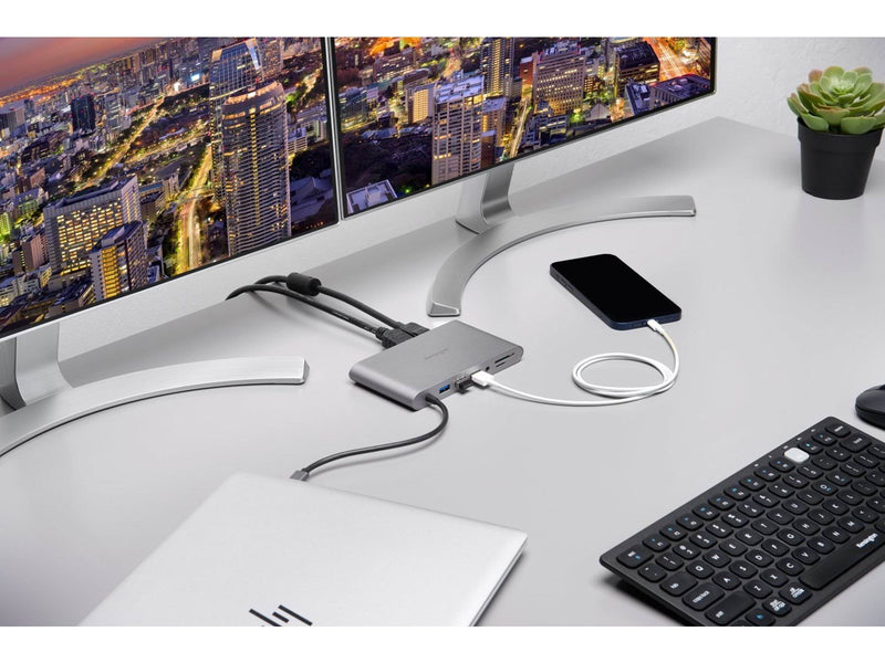 Kensington UH1440P USB-C 5Gbps Dual Video Driverless Mobile Dock – 85W Pass-Through Power – DP/HDMI/VGA