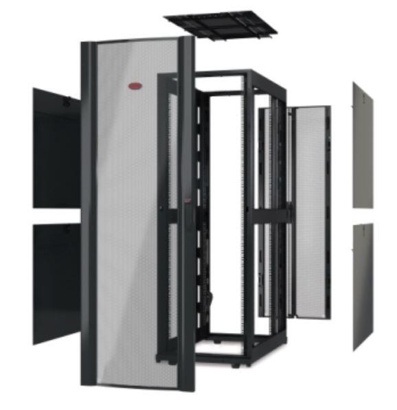 APC NetShelter SX Gehäuse, 48HE, 600 mm x 1070 mm (B x T), ohne Seitenteile, ohne Türen, schwarz (AR3107X617)