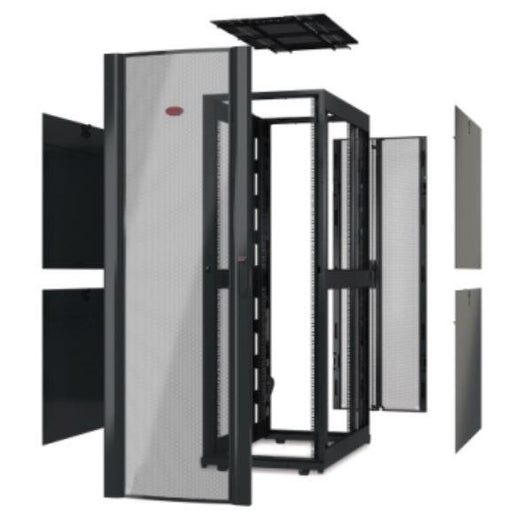 APC NetShelter SX Gehäuse, 48HE, 600 mm x 1070 mm (B x T), ohne Seitenteile, ohne Türen, schwarz (AR3107X617)