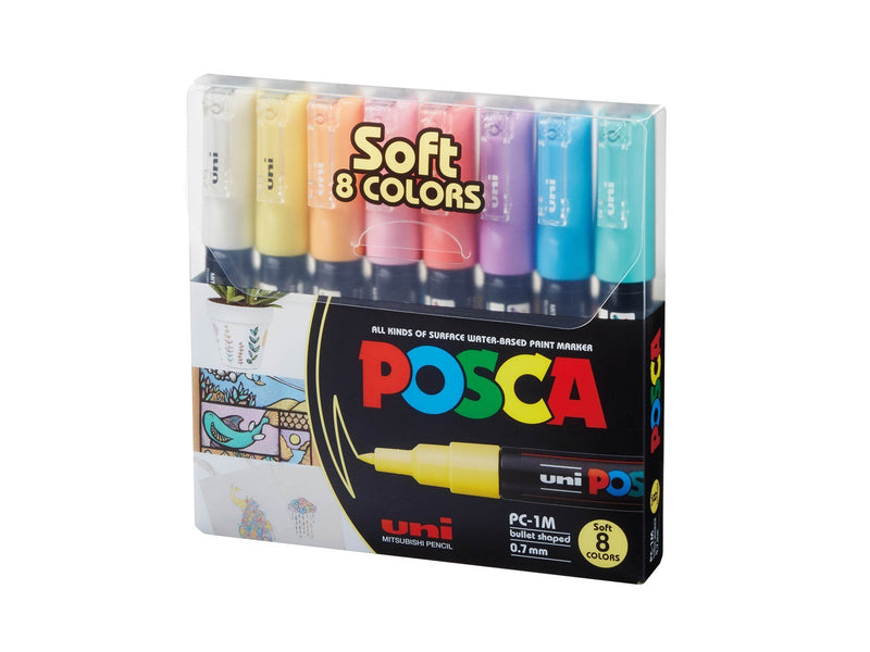 POSCA  marker sæt Soft Colors PC-1M 8 ass.