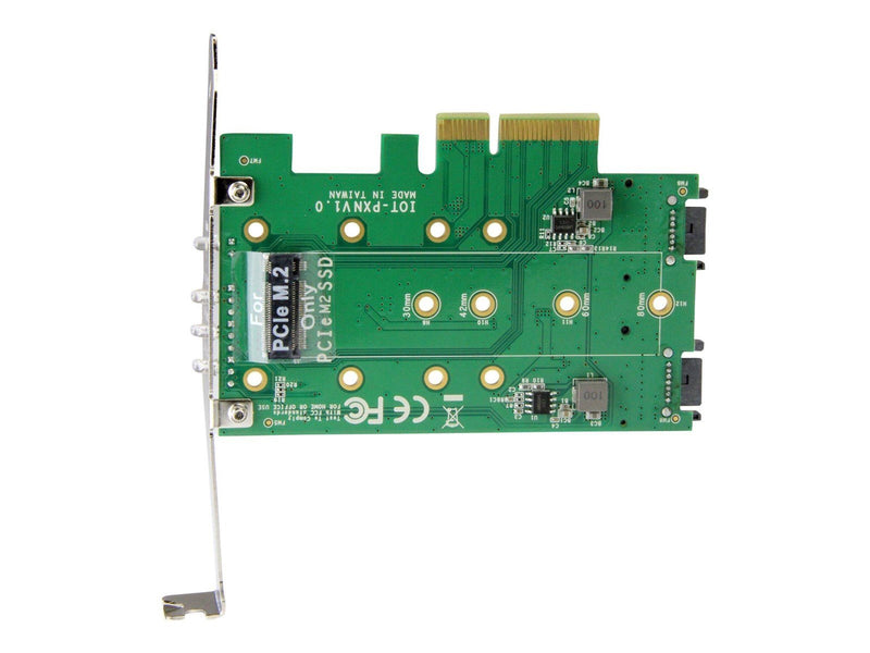 StarTech.com 3PT M.2 SSD Adapter Card - 1x PCIe (NVMe) 2x SATA M.2 PCIe 3.0