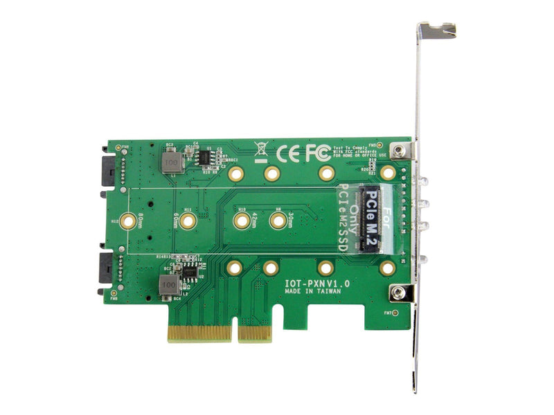 StarTech.com 3PT M.2 SSD Adapter Card - 1x PCIe (NVMe) 2x SATA M.2 PCIe 3.0