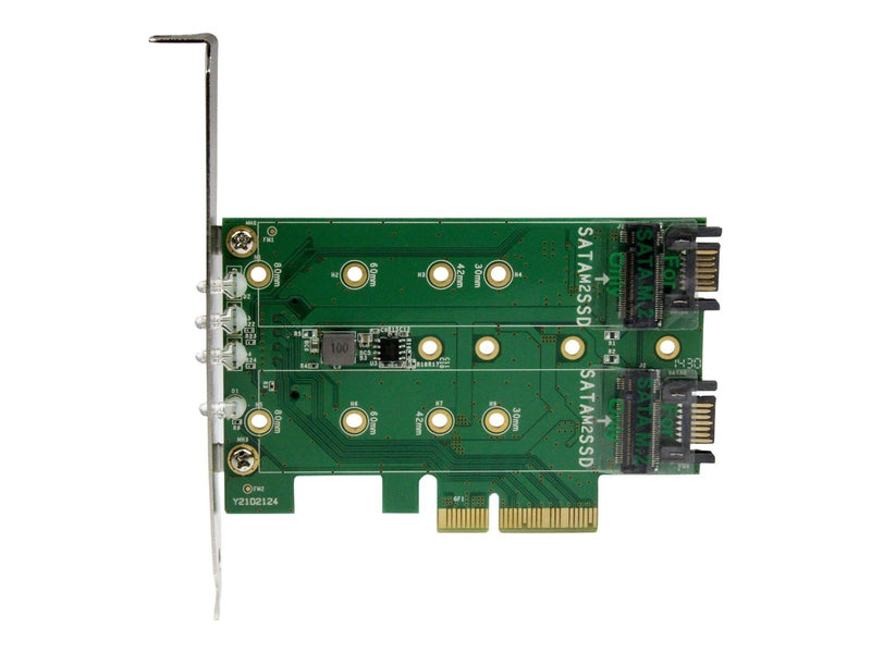 StarTech.com 3PT M.2 SSD Adapter Card - 1x PCIe (NVMe) 2x SATA M.2 PCIe 3.0