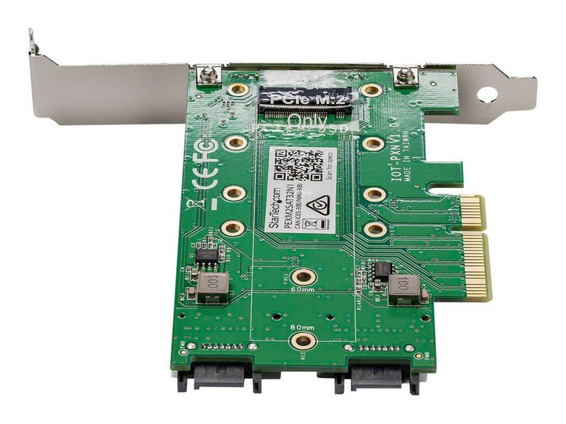 StarTech.com 3PT M.2 SSD Adapter Card - 1x PCIe (NVMe) 2x SATA M.2 PCIe 3.0