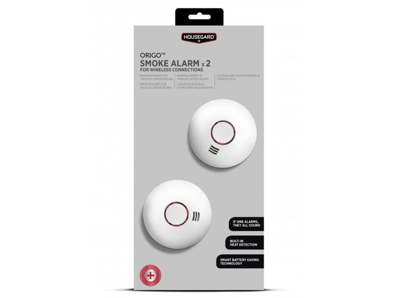 Housegard SA422WS Origo Smoke-Alarm 2 Pack