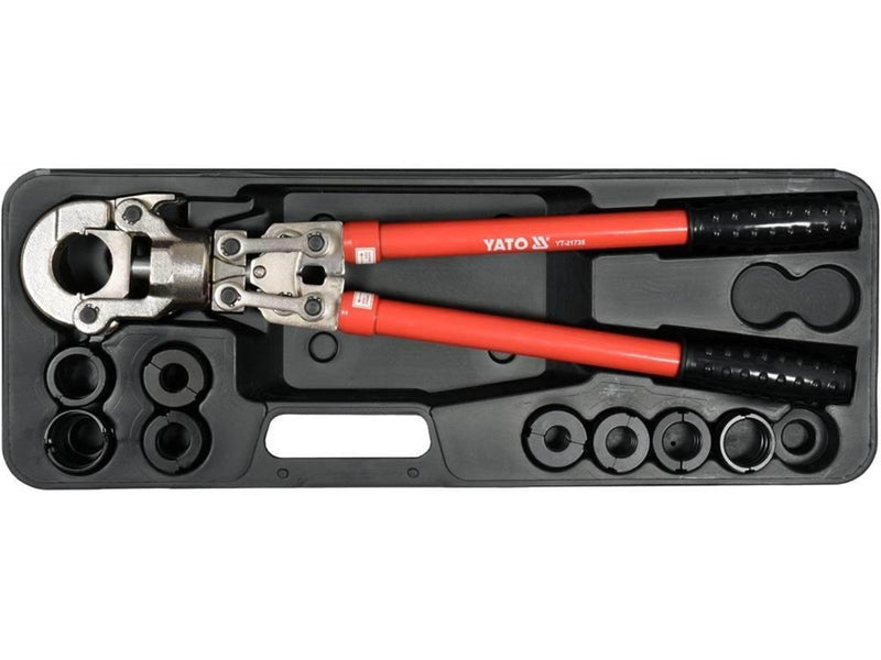 Yato YT-21735 HYDRAULIC HAND PRESS FOR PRESSING PEX-AL-PEX FITTINGS WITH A SET OF 8 PIECES