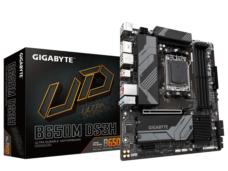GIGABYTE B650M DS3H Mainboard - AMD B650 - AMD AM5 socket - DDR5 RAM - Micro-ATX