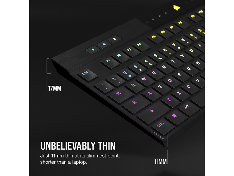 Corsair K100 Air Wireless RGB - MX Ultra Low Profile Tactile - US - Gaming Tastaturen - Englisch - US - Schwarz