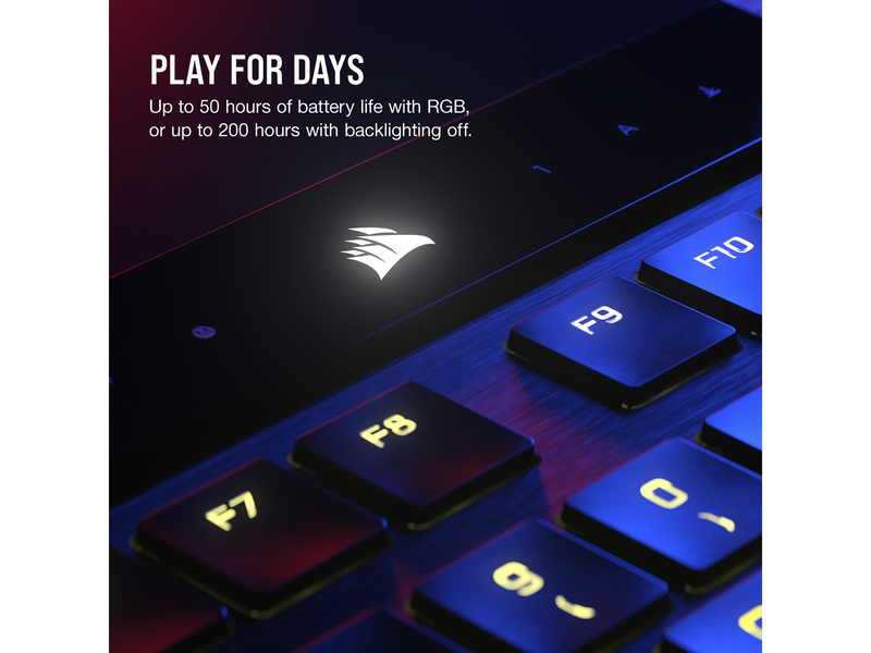 Corsair K100 Air Wireless RGB - MX Ultra Low Profile Tactile - US - Gaming Tastaturen - Englisch - US - Schwarz