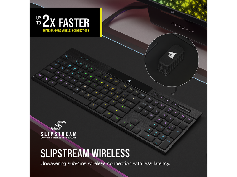 Corsair K100 Air Wireless RGB - MX Ultra Low Profile Tactile - US - Gaming Tastaturen - Englisch - US - Schwarz