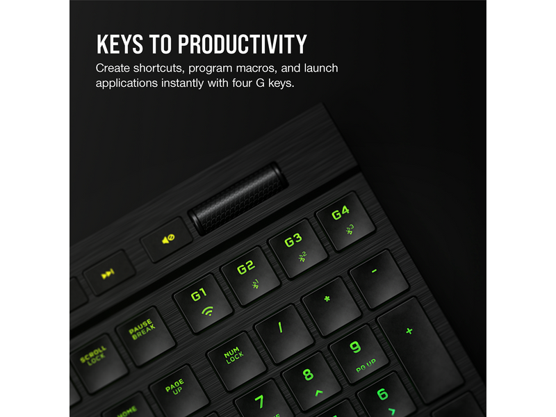 Corsair K100 Air Wireless RGB - MX Ultra Low Profile Tactile - US - Gaming Tastaturen - Englisch - US - Schwarz