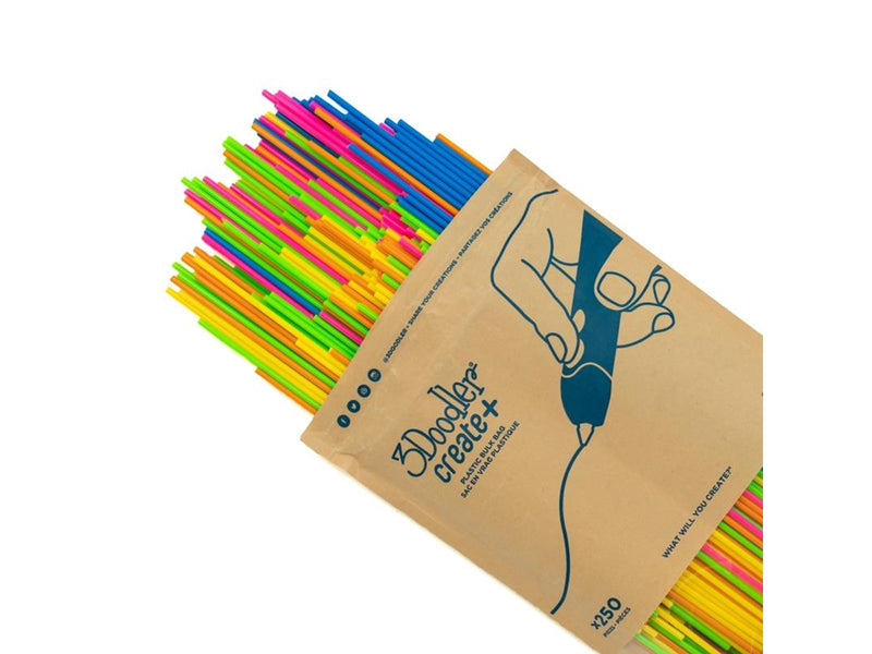 3Doodler Filament / Create+ & Pro+ / 250 / PLA / neon green, neon yellow, neon pink, neon orange, blue / “Neon Sunset Mix”