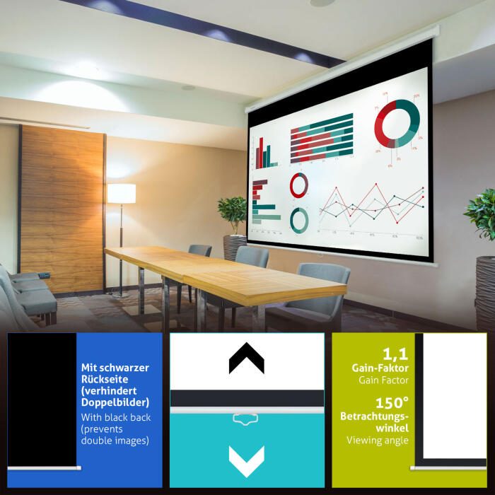 eSmart Germany Rollo Leinwand MIROLO 221 x 125 cm (100') 16:9
