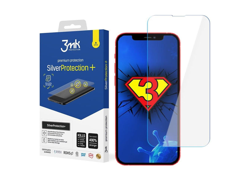 3mk Screen Protector for iPhone 13 Mini Antibacterial Screen for Gamers from the  Silver Protection+ series