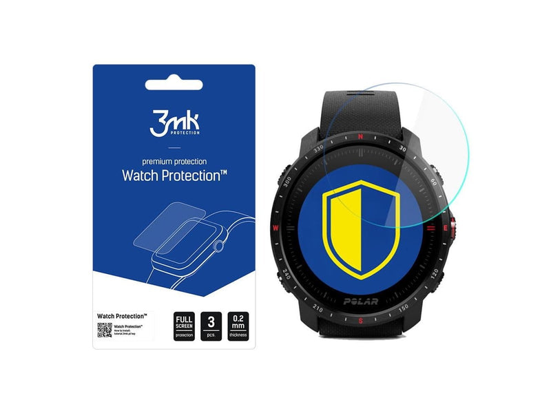 3mk Watch Protection™ v. FlexibleGlass hybrid glass on Polar Grit X Pro