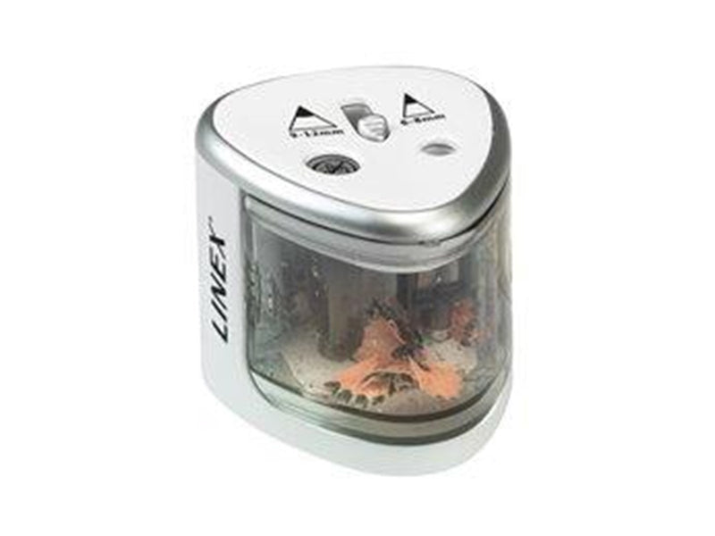 Linex battery-operated pencil sharpener double white