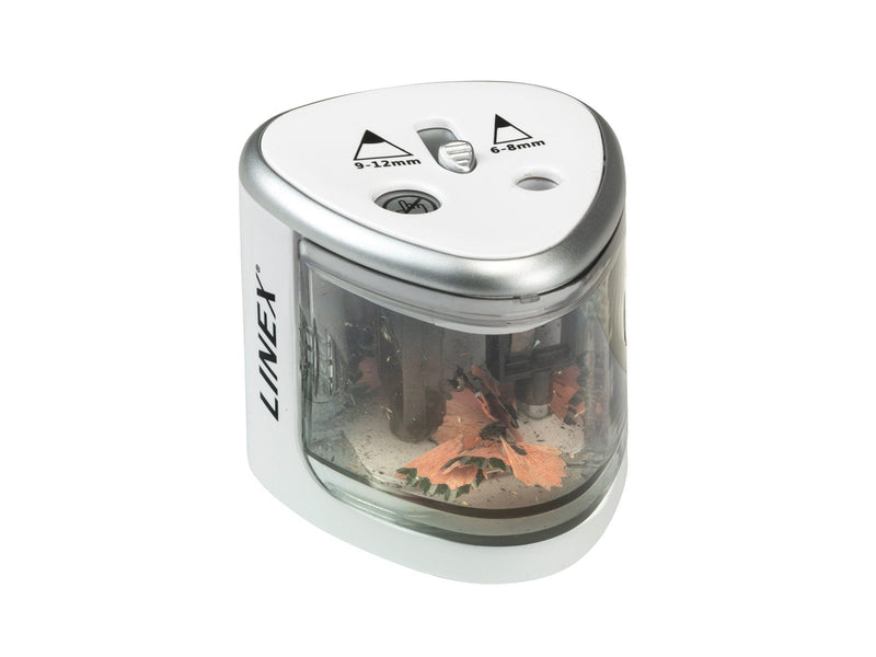 Linex battery-operated pencil sharpener double white