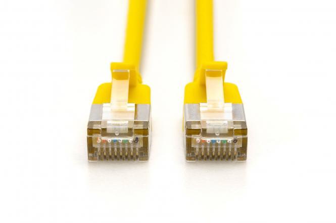 DIGITUS CAT 6A F-FTP Slim Patchkabel, 1m, Gelb