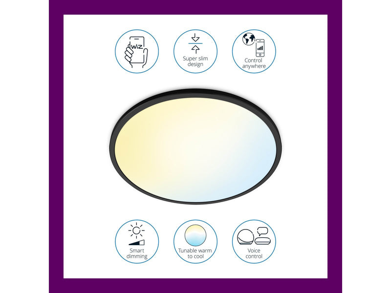 WiZ SuperSlim ceiling lamp 32W - Black