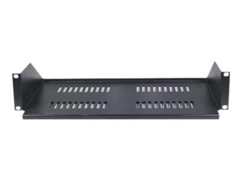 Deltaco 19" fast hylde 2U 267mm dyb ma