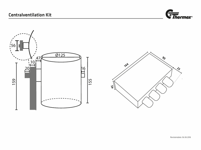 THERMEX Central ventilation link Ø125 mm