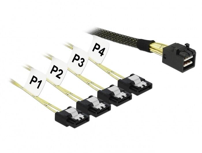 DeLOCK Kabel Mini SAS HD SFF-8643 zu SATA 7 0,5m