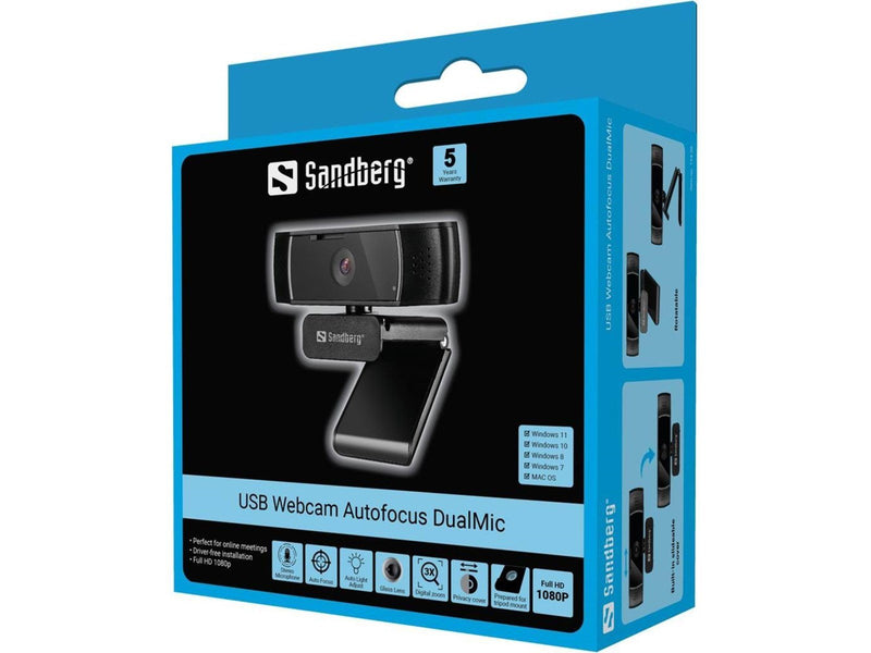Sandberg USB Webcam Autofocus DualMic
