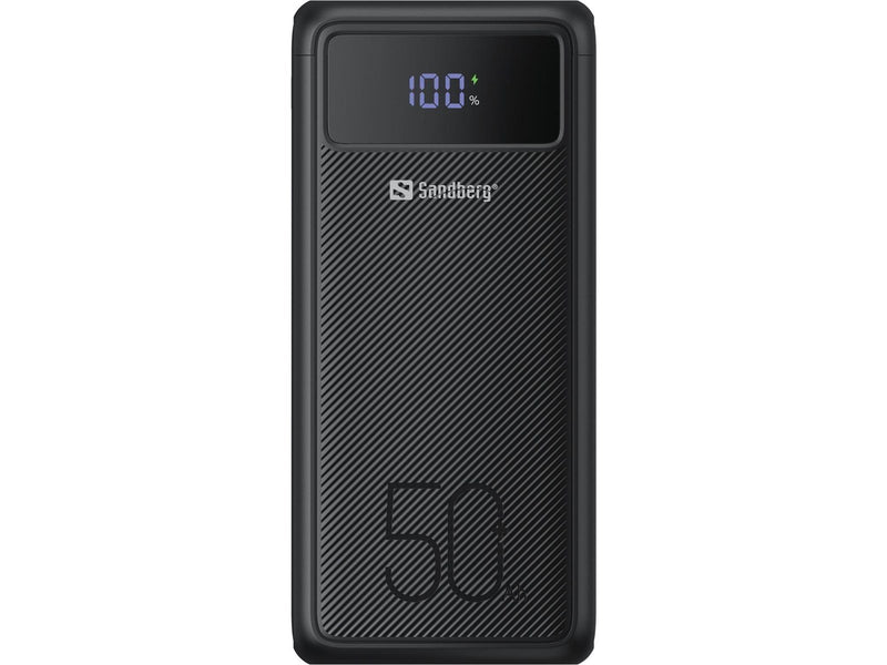 Sandberg Powerbank USB-C PD 130W 50000 mAh Powerbank (Akku) - schwarz - 50000 mAh