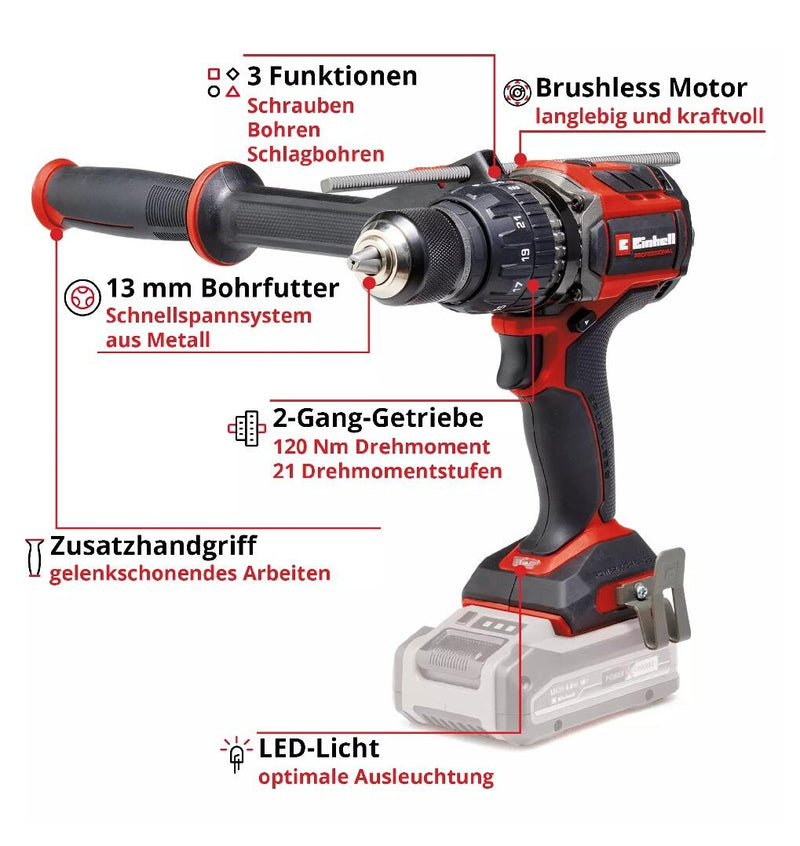 Einhell Akku-Schlagbohrschrauber TPCD 18/120 Lii BL Solo (4514310)