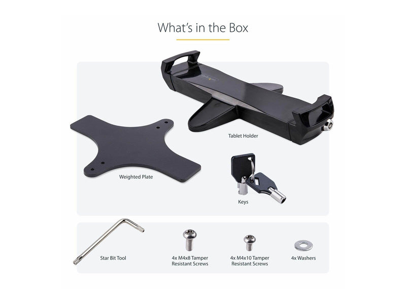 StarTech.com TABLET-VESA-ADAPTER 2 kg 7.9" - 12.5" 100 x 100 mm
