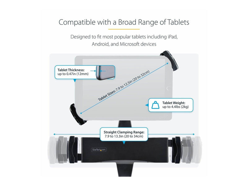 StarTech.com TABLET-VESA-ADAPTER 2 kg 7.9" - 12.5" 100 x 100 mm